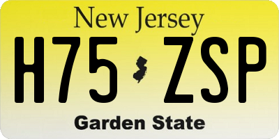 NJ license plate H75ZSP