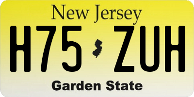 NJ license plate H75ZUH