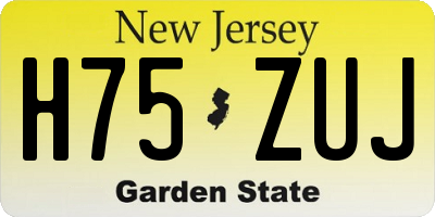 NJ license plate H75ZUJ