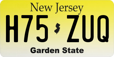 NJ license plate H75ZUQ
