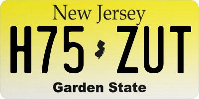 NJ license plate H75ZUT