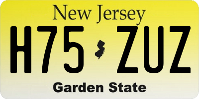 NJ license plate H75ZUZ