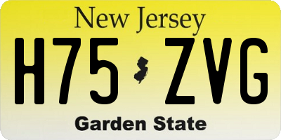 NJ license plate H75ZVG