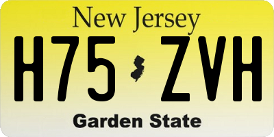 NJ license plate H75ZVH