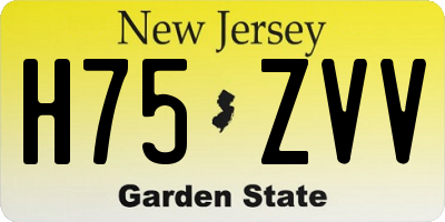 NJ license plate H75ZVV