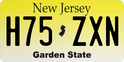 NJ license plate H75ZXN