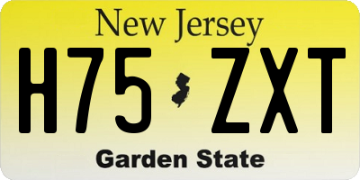 NJ license plate H75ZXT