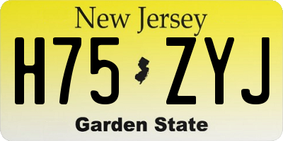 NJ license plate H75ZYJ