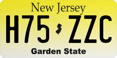 NJ license plate H75ZZC