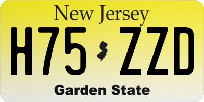 NJ license plate H75ZZD