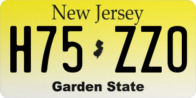 NJ license plate H75ZZO