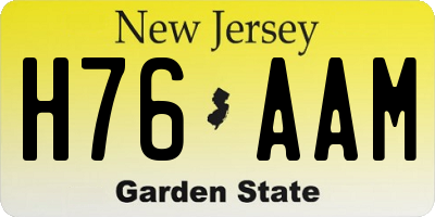 NJ license plate H76AAM