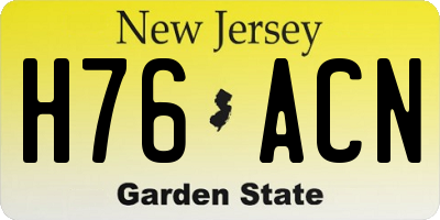 NJ license plate H76ACN