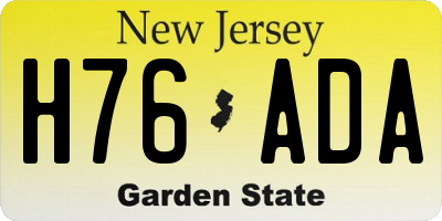 NJ license plate H76ADA