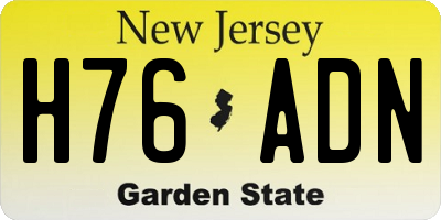 NJ license plate H76ADN