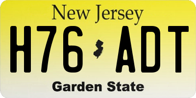 NJ license plate H76ADT