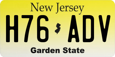 NJ license plate H76ADV