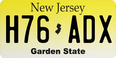 NJ license plate H76ADX
