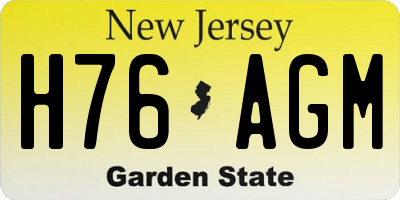NJ license plate H76AGM