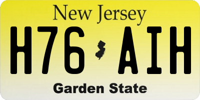 NJ license plate H76AIH