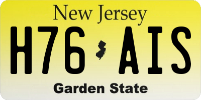 NJ license plate H76AIS