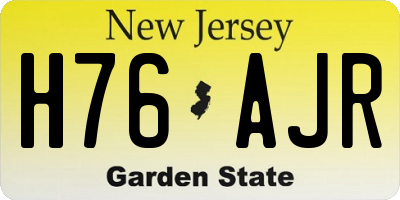 NJ license plate H76AJR
