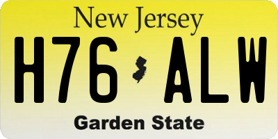 NJ license plate H76ALW