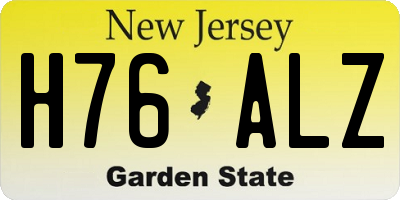NJ license plate H76ALZ