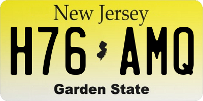 NJ license plate H76AMQ