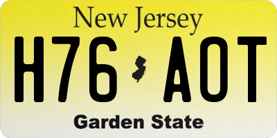 NJ license plate H76AOT