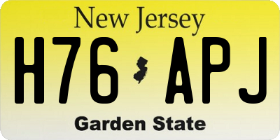 NJ license plate H76APJ