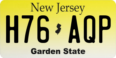 NJ license plate H76AQP