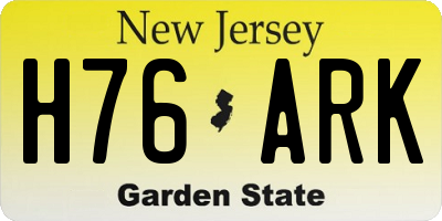 NJ license plate H76ARK