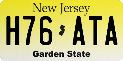 NJ license plate H76ATA