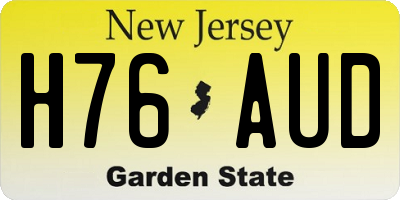 NJ license plate H76AUD