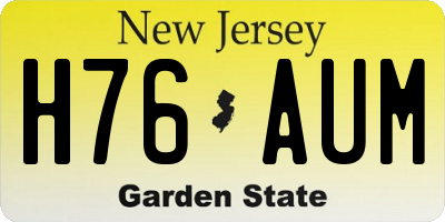 NJ license plate H76AUM