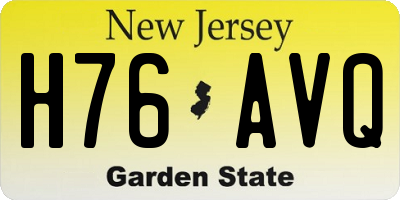 NJ license plate H76AVQ