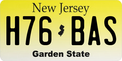 NJ license plate H76BAS