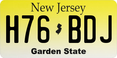 NJ license plate H76BDJ