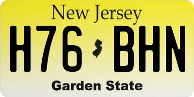 NJ license plate H76BHN