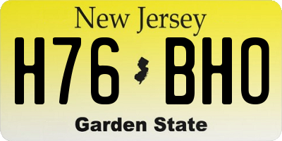 NJ license plate H76BHO