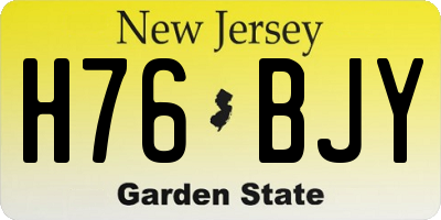 NJ license plate H76BJY