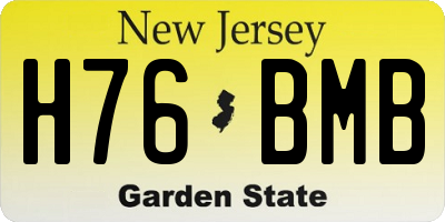 NJ license plate H76BMB