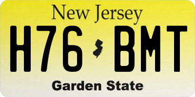 NJ license plate H76BMT