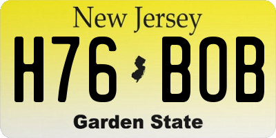 NJ license plate H76BOB