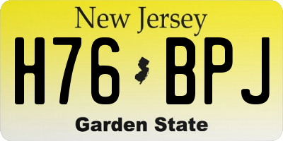 NJ license plate H76BPJ