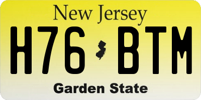 NJ license plate H76BTM