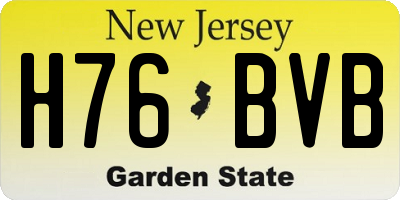NJ license plate H76BVB