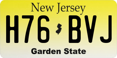 NJ license plate H76BVJ