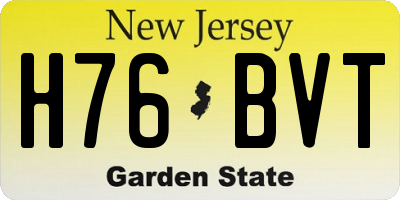 NJ license plate H76BVT